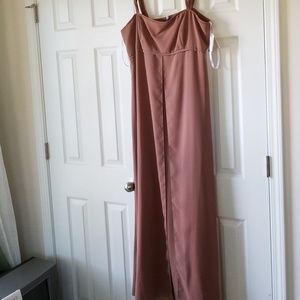 Davids Bridal sleeveless brown evening gown 18 NWT